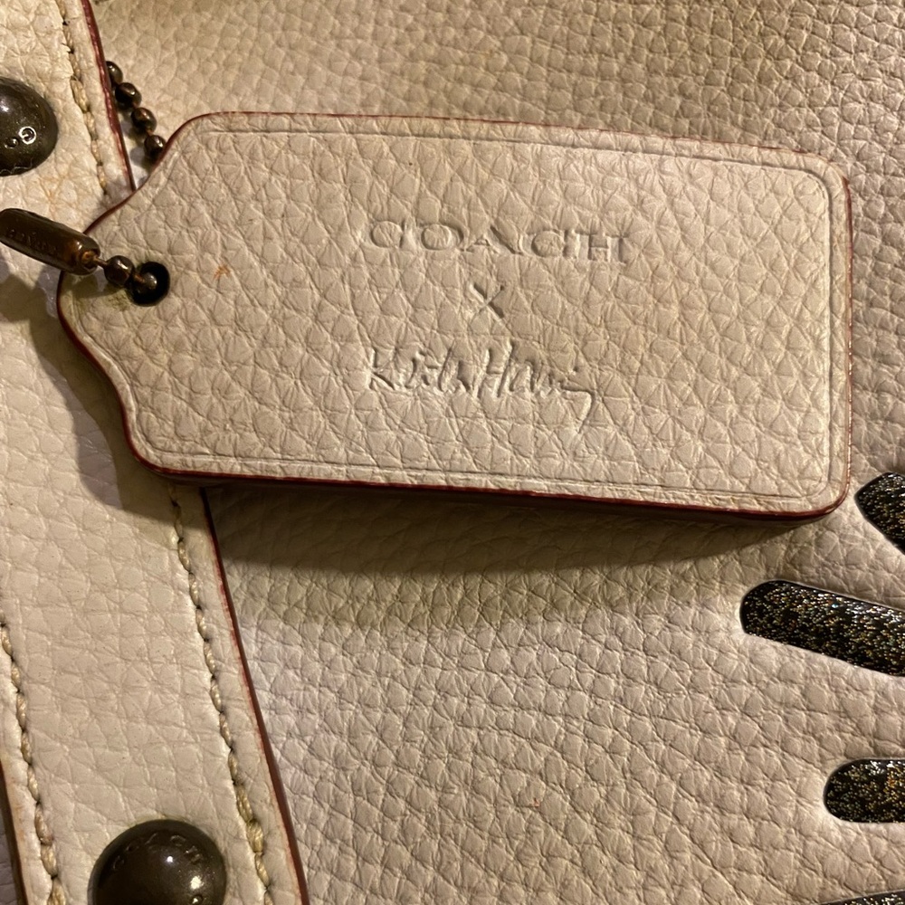 COACH Keith Haring Pink Heart Travel Tote with Charms - Picture 7 of 16